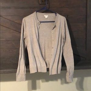 Grey J Crew Factory Cardigan